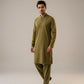 Olive Green Men's Premium Kurta Shalwar – Classic Fit