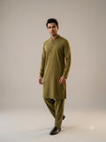 Olive Green Men's Premium Kurta Shalwar – Classic Fit